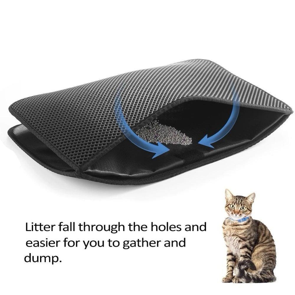 Pet Cat Litter Mat Waterproof Double Layer Cat Litter Trapping Pet Litter Box Mat Clean Pad Products For Cats Accessories Cat Litter Mat Trapping for Litter Box No-Toxic & Super Size Urine & Waterproof Honeycomb Double Layer Anti Tracking Mats