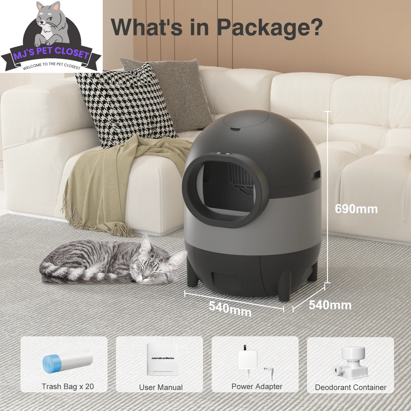 Say goodbye to scooping! πΎβ¨ Meet the ultimate Self-Cleaning Cat Litter Box with WiFi & app control! Perfect for multiple cats and designed for easy living! π±π