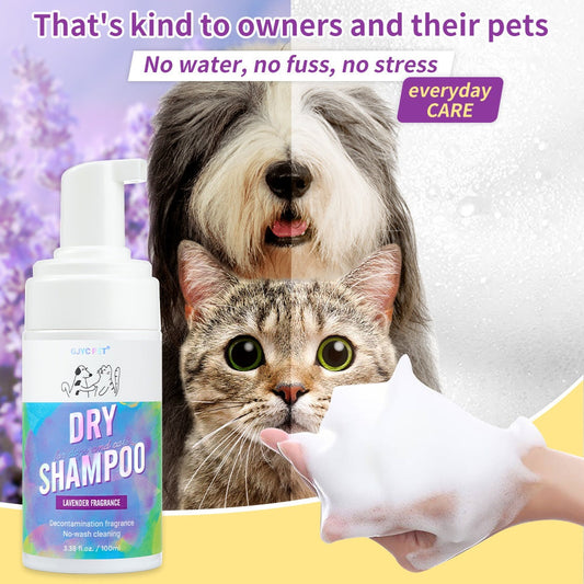 Cat Dry Shampoo Bubbles Pet No-Rinse Deodorizing and Fragrant Teddy No-Wash