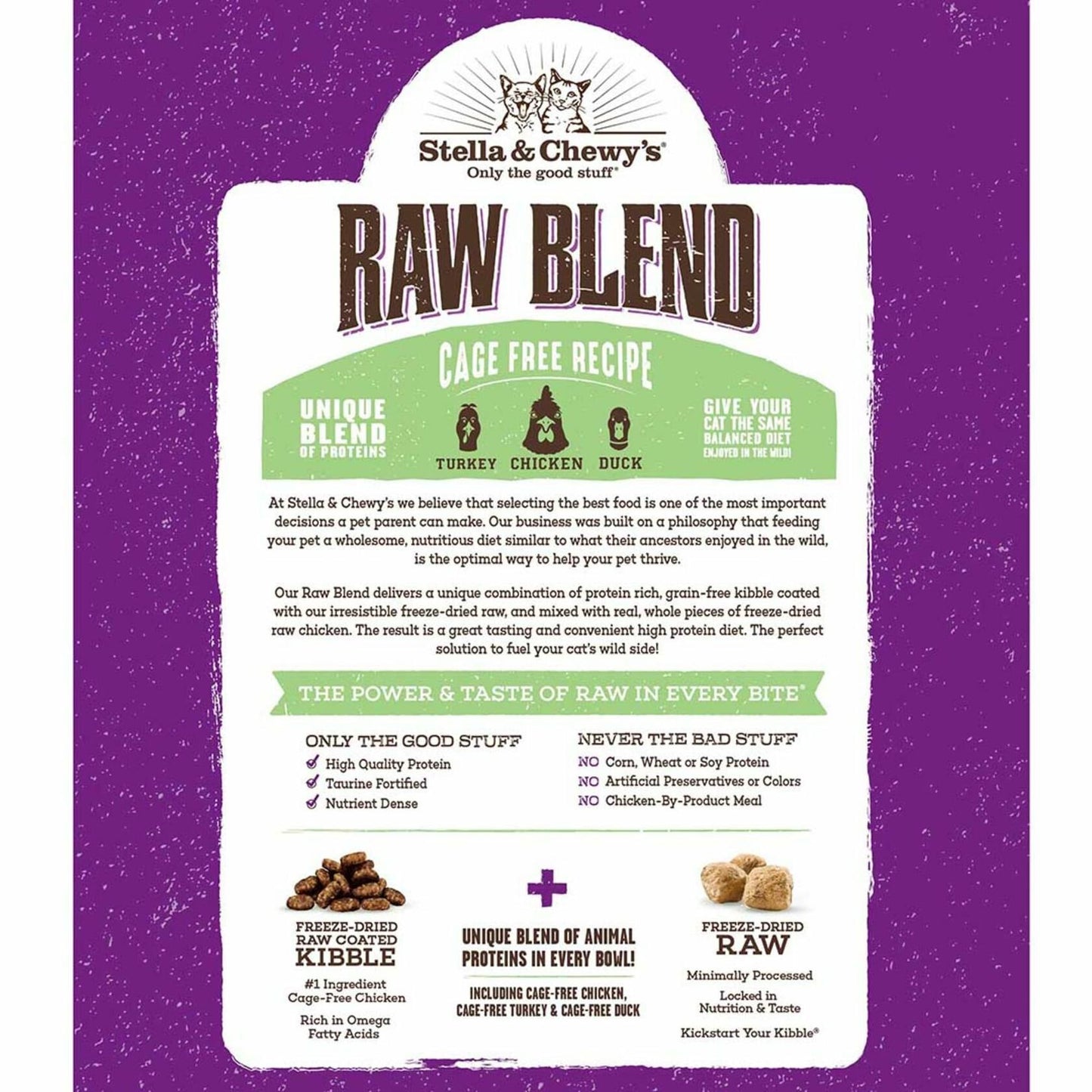 BB01/25 Stella & Chewy's Raw Blend Cat Food 2.5 lb Grain Free Protein Rich Poultry