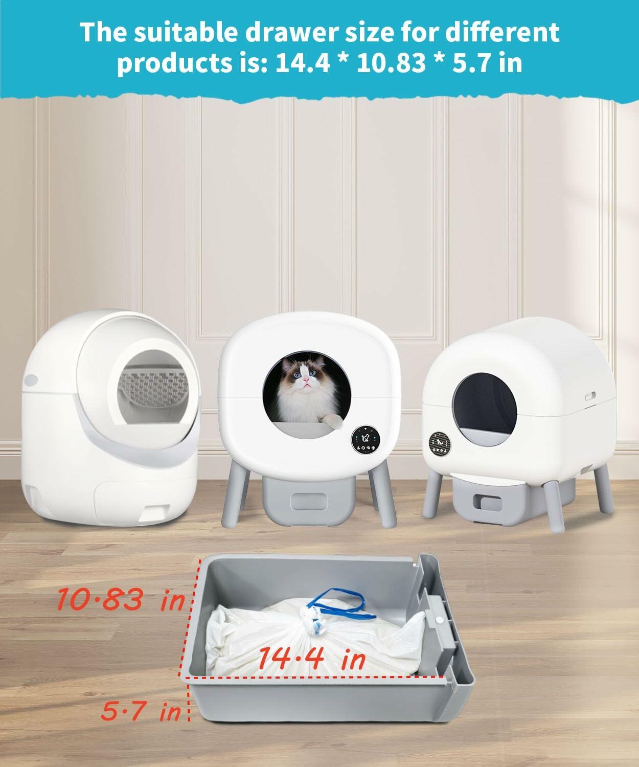Self Cleaning Cat Litter Box Liners 80ct Drawstring 26x13 Large