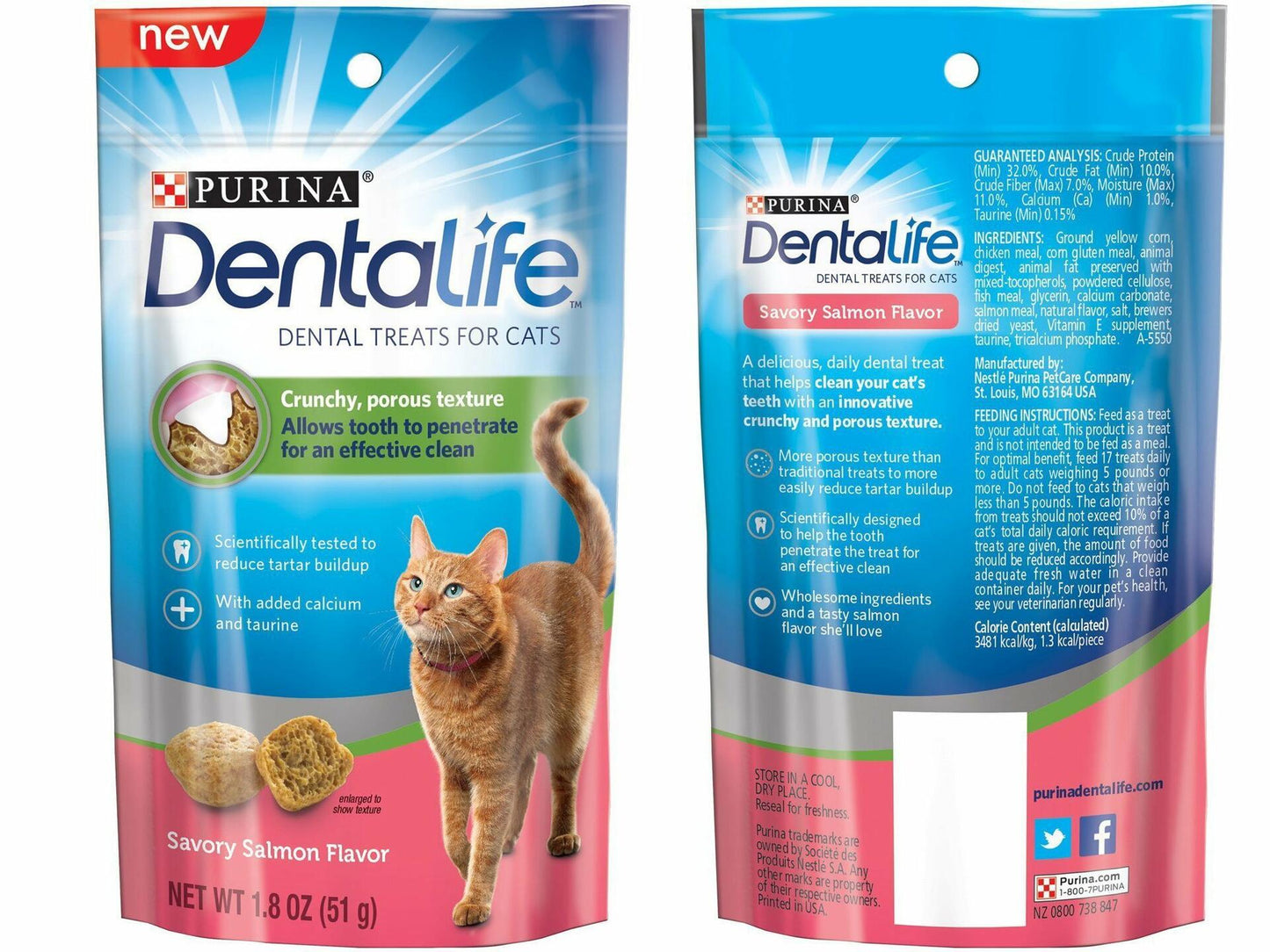 Purina Dentalife Cat Dental Treats Bundle Savory Salmon & Tasty Chicken